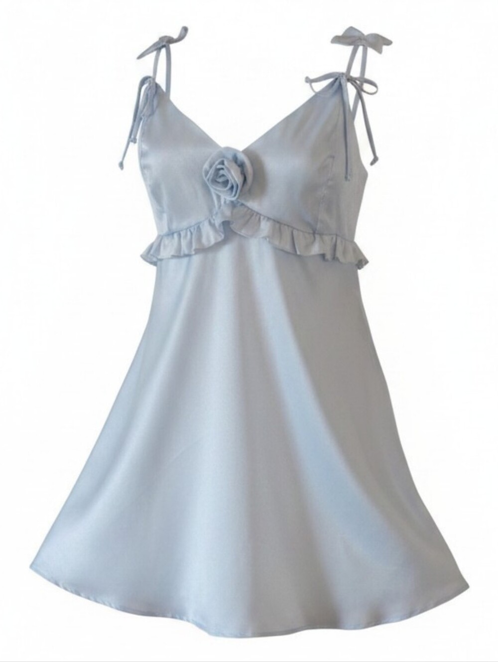 NWT Wild Fable Light Blue Rosette Coquette Mini Dress XXL